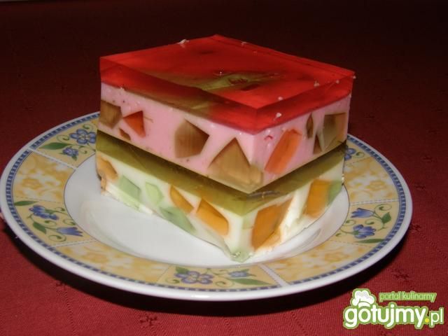 Tęczowy sernik na zimno