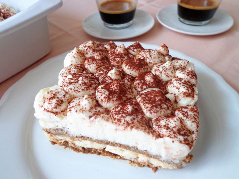Tiramisu z mascarpone, bez jajek