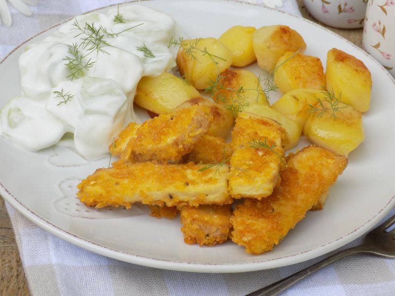 Tofu panierowane w płatkach kukurydzianych Tofu panierowane w płatkach kukurydzianych