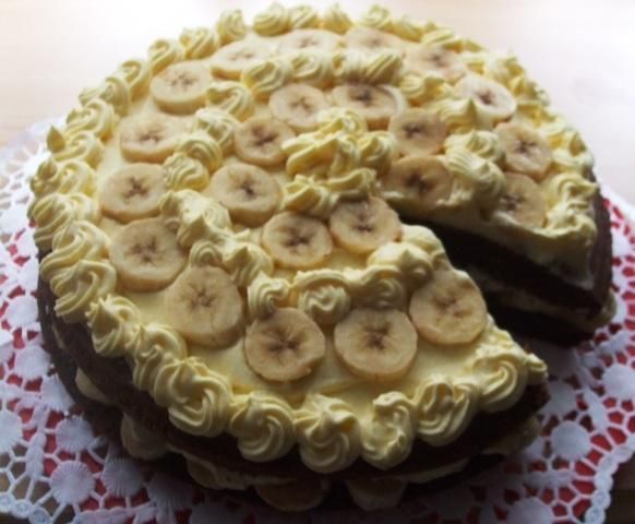 Torcik ajerkoniakowo-bananowy