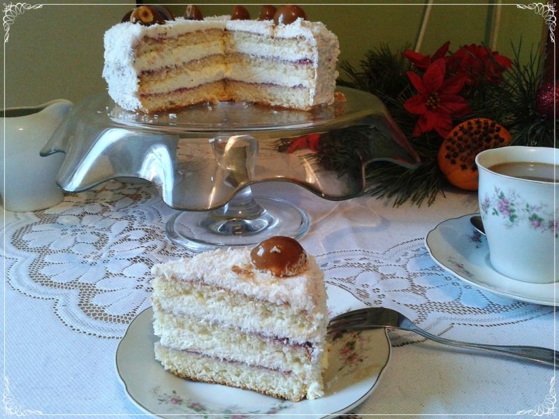 Torcik kokosowy z toffiffe