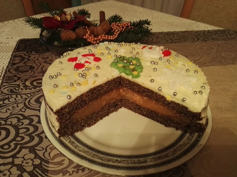 Torcik makowo - jabłkowy