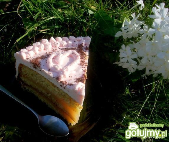 Torcik na orkiszowym spodzie, z jabłkami