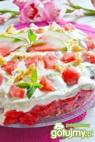 Torcik na zimno z arbuza dla dorosłych