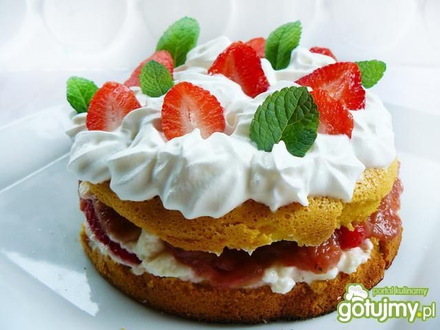 Torcik rabarbarowo - serowy 