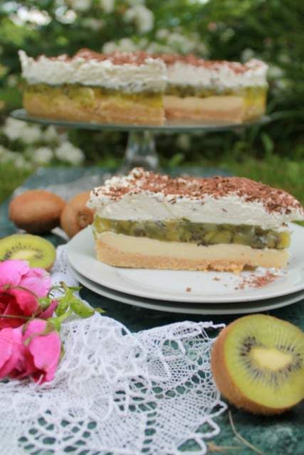 Torcik z kiwi bez pieczenia  Torcik z kiwi bez pieczenia