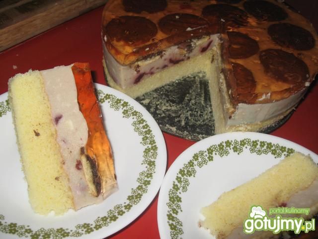 Torcik z masą budyniową z delicjami Torcik z masą budyniową z delicjami