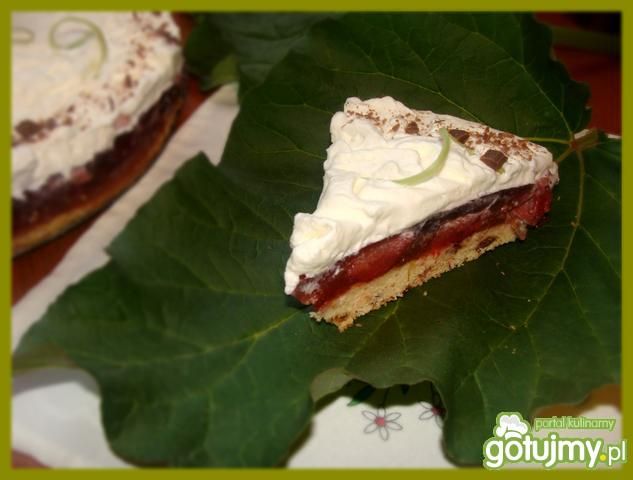 Torcik z masą truskawkowo-rabarbarową 