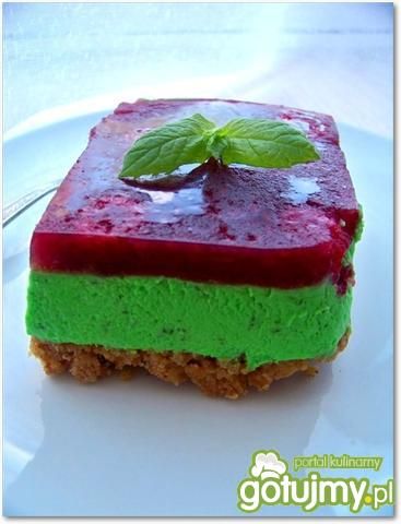 Torcik ze świeżą miętą i malinami Torcik ze świeżą miętą i malinami