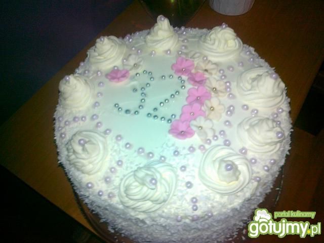 Tort brzoskwiniowo kokosowy Tort brzoskwiniowo kokosowy