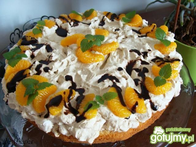 Tort cappucino z mandarynkami
