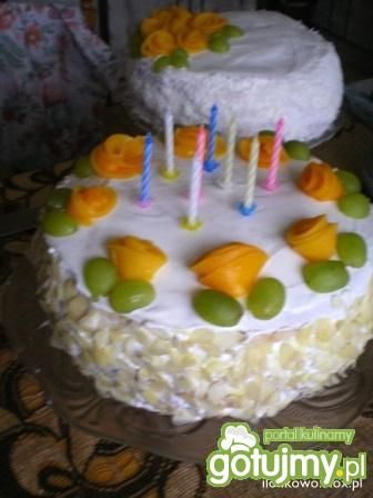 Tort imieninowo-urodzinowy z owocami 