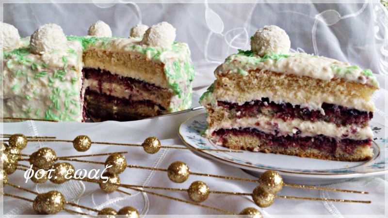 Tort kokosowo - budyniowy Tort kokosowo - budyniowy