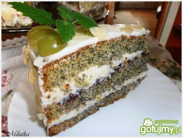 Tort makowy z białą czekoladą  Tort makowy z białą czekoladą