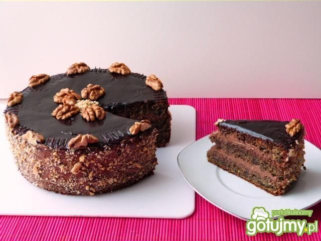 Tort makowy z orzechową masą