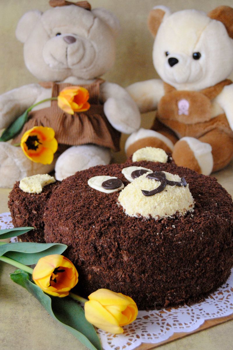 Tort misiowa głowa  Tort misiowa głowa