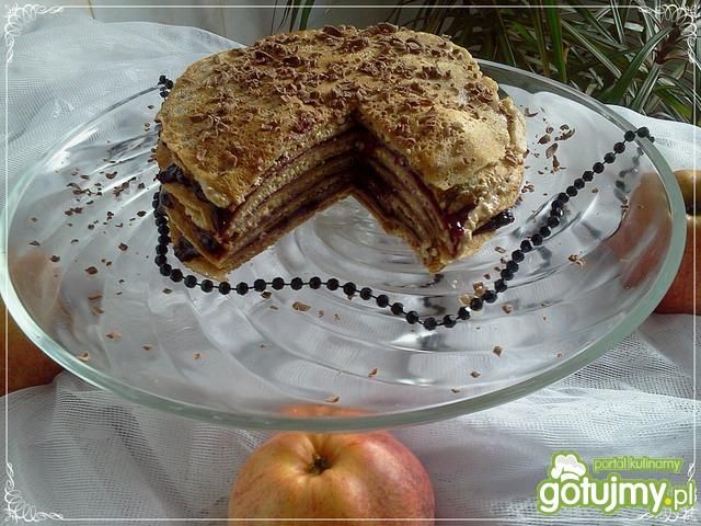 Tort naleśnikowy kawowo-serowy z dżemem Tort naleśnikowy kawowo-serowy z dżemem