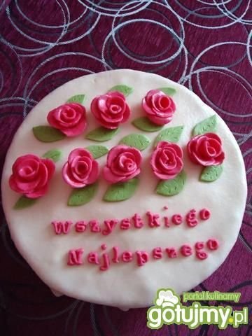 Tort urodzinowy z różyczkami  Tort urodzinowy z różyczkami