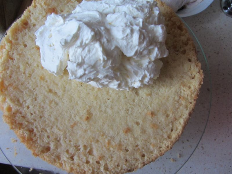 Tort z kremem cytrynowym i bitą śmietaną 