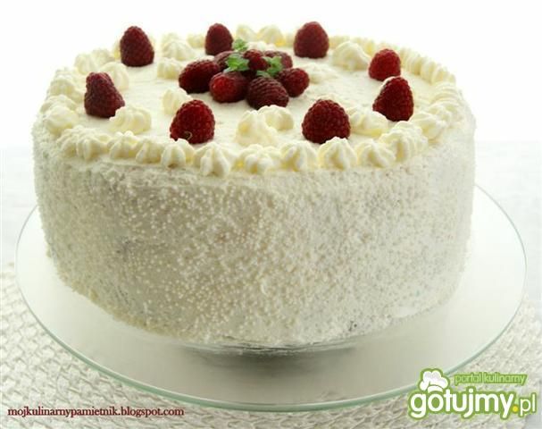 Tort zawijany malinowy Tort zawijany malinowy