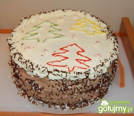 Tort zimowy -  śmietankowo kakaowy 