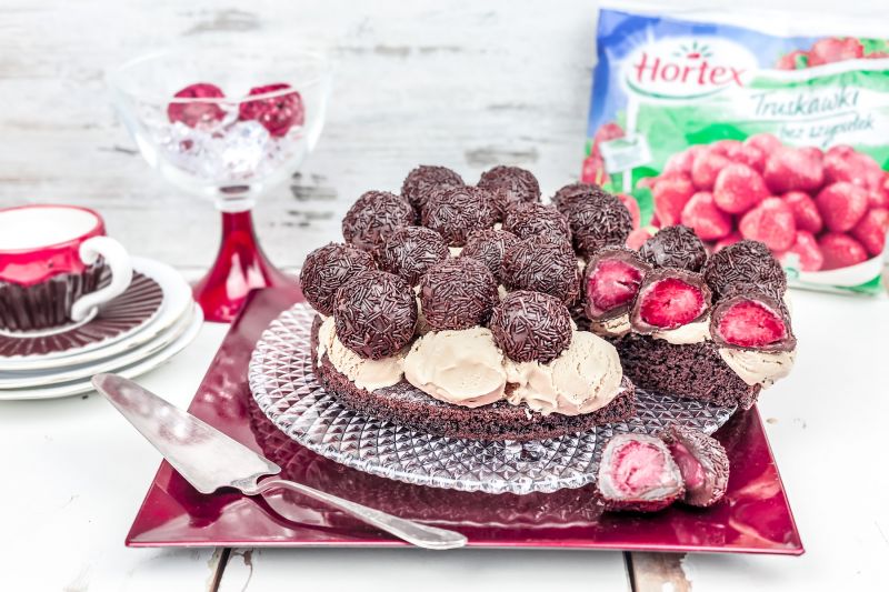 Torta de brigadeiro e sorvete 