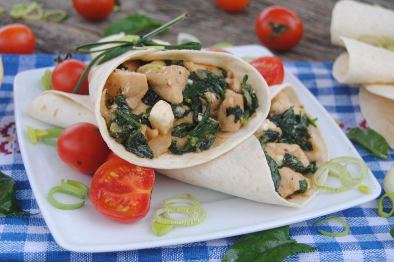 Tortilla szpinakowo – kurczakowa Tortilla szpinakowo – kurczakowa