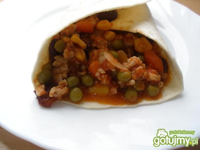 Tortilla z farszem meksykańskim  Tortilla z farszem meksykańskim