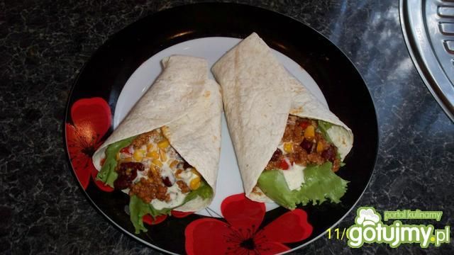 Tortilla z nadzieniem Chilli con Carne:)