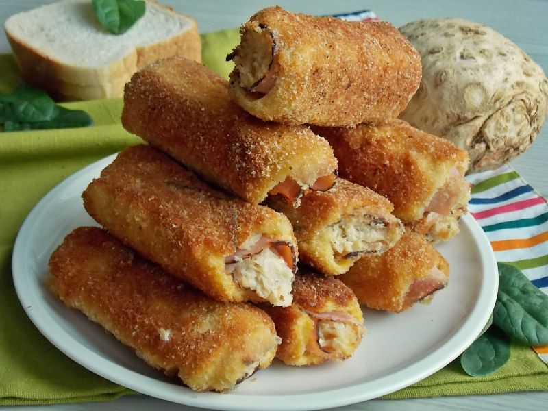 Tostowe krokiety z selerem i szynką 