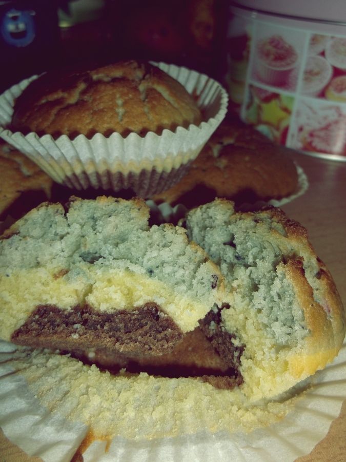 Trójkolorowe muffiny Trójkolorowe muffiny