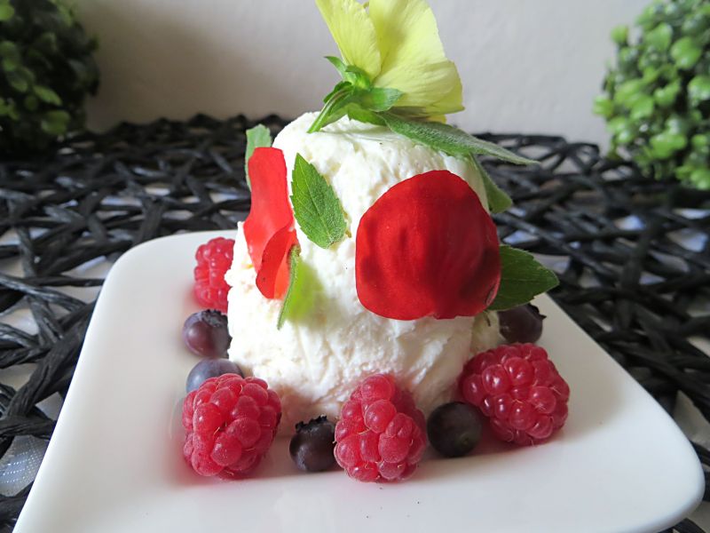 Twarożek z miodem i begoniami