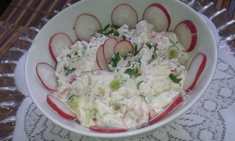 Twarożek z rzodkiewką,cebulką zieloną tak wiosenni Twarożek z rzodkiewką,cebulką zieloną tak wiosenni