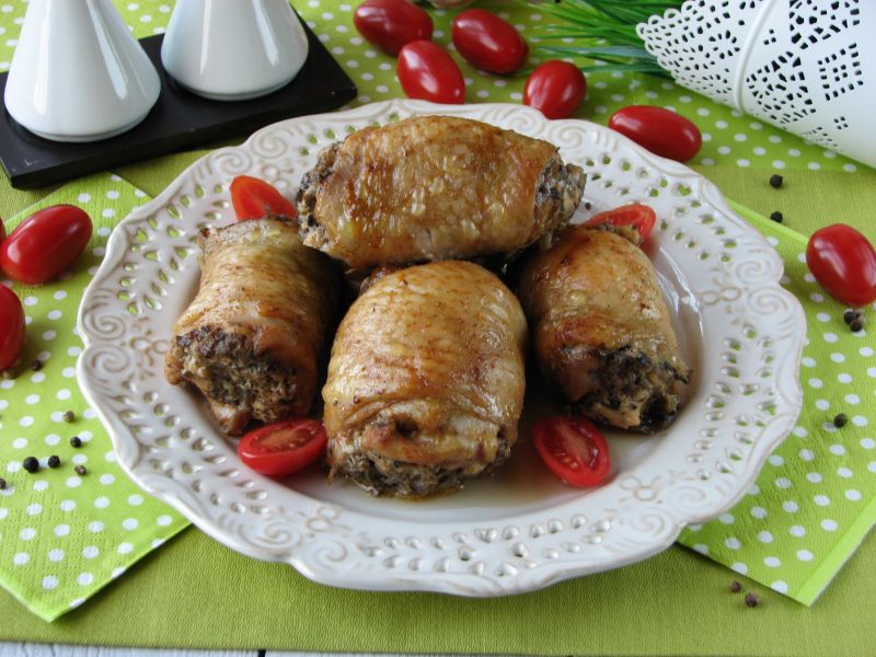 Udka faszerowane pieczarkami