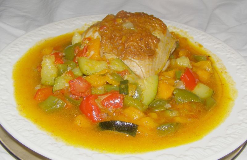 Udka kurczaka w warzywach