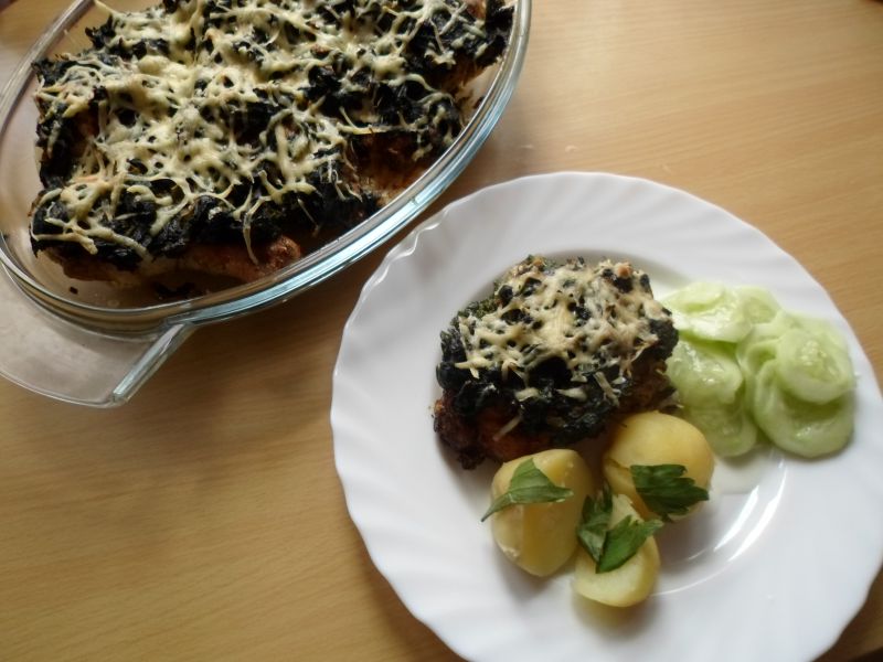 Udka kurczaka ze szpinakiem Udka kurczaka ze szpinakiem