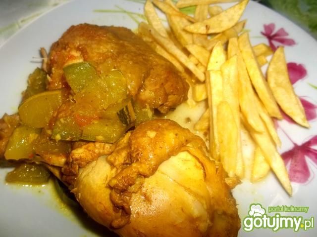 Udka w curry z cukinią 