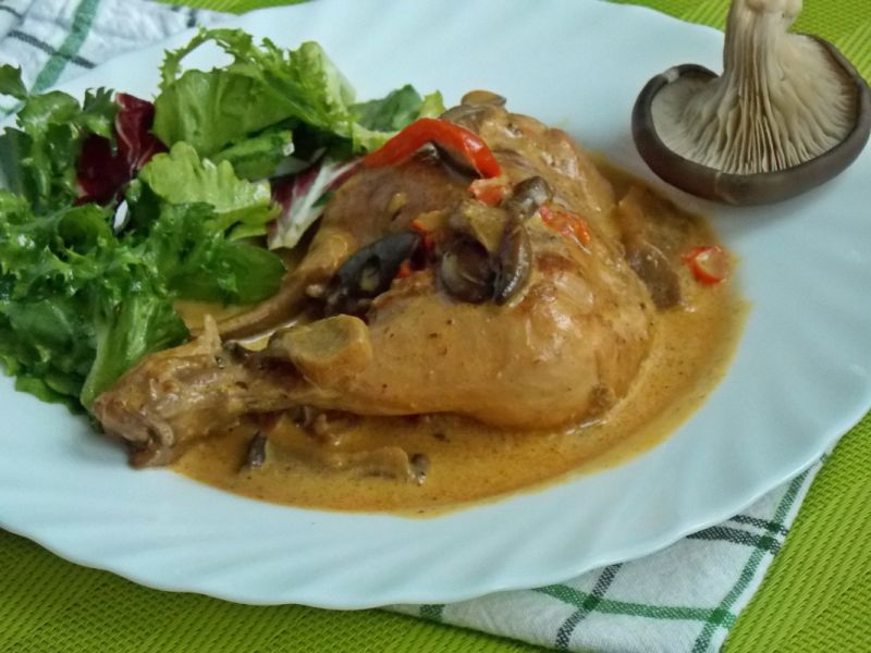 Udka w sosie z boczniakami Udka w sosie z boczniakami