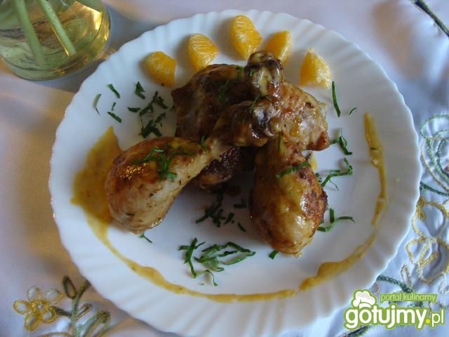 Udka z czosnkiem w pomarańczach