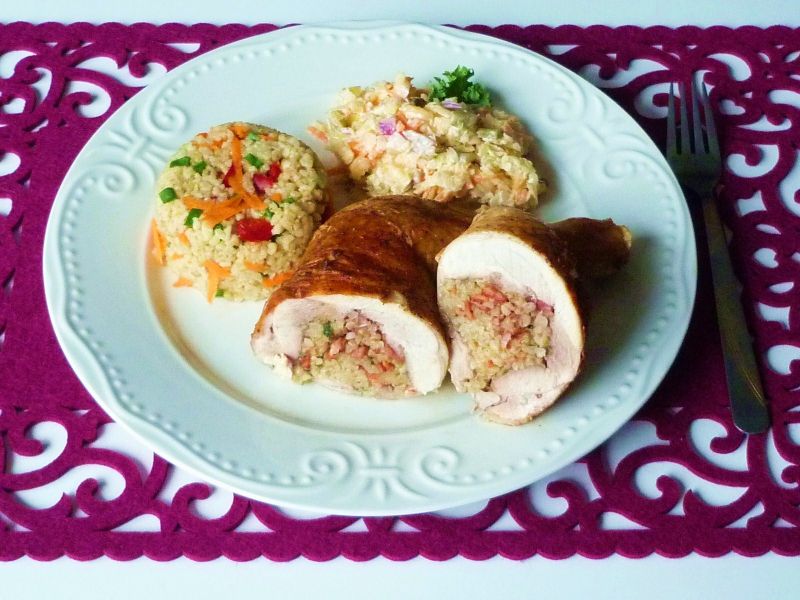 Udka z kurczaka nadziewane kaszą