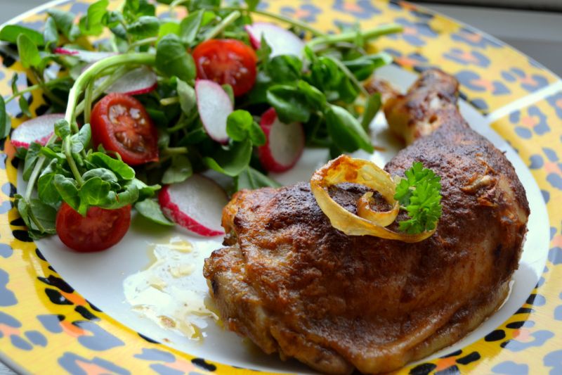 Udka z kurczaka pieczone z chrzanem Udka z kurczaka pieczone z chrzanem