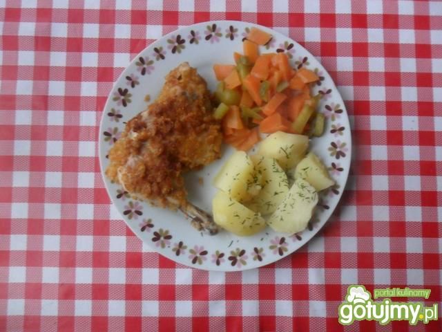 Udka z kurczaka w panierce kukurydzianej Udka z kurczaka w panierce kukurydzianej