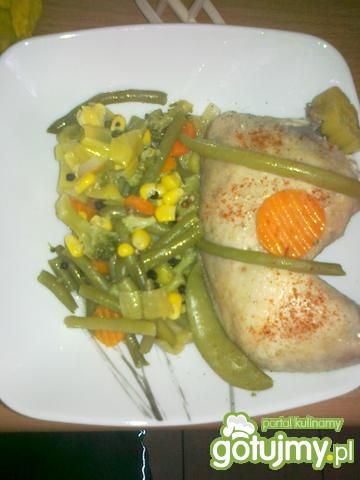 Udko z kurczaka w duecie z warzywami Udko z kurczaka w duecie z warzywami