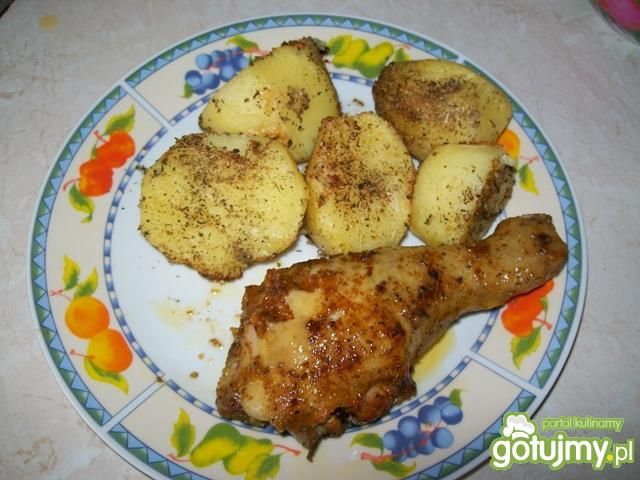 Udko z kurczaka z opiekanymi ziemniakami