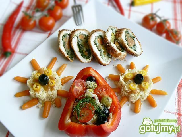 Urodzinowe kwiatki z jaglanej z roladką 