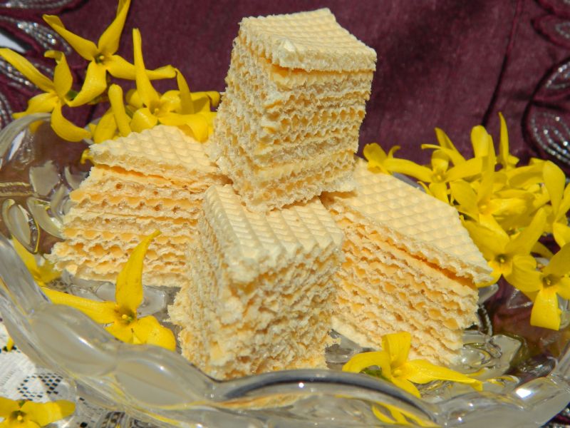 Wafel z domowym kajmakiem Wafel z domowym kajmakiem