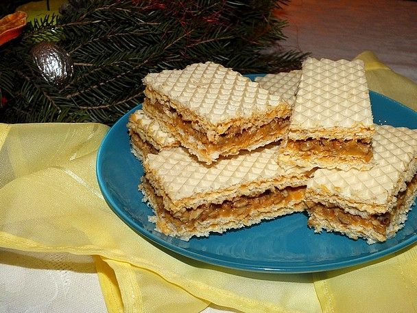 Wafel z karmelizowanym słonecznikiem Wafel z karmelizowanym słonecznikiem