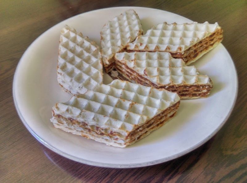 Wafelki z masą kakaową