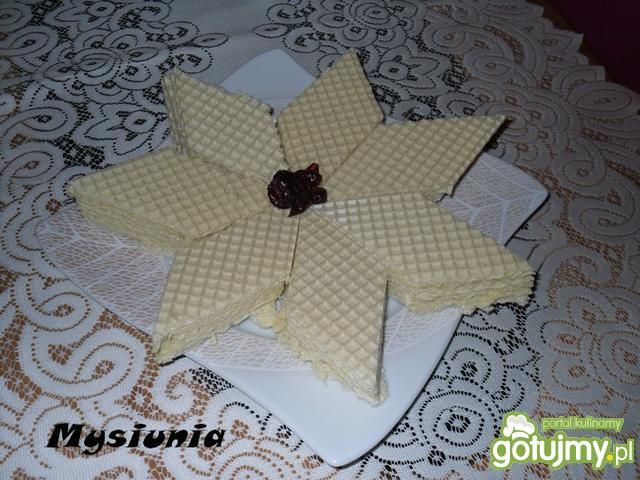 Wafelki z masą z mleka w proszku Wafelki z masą z mleka w proszku