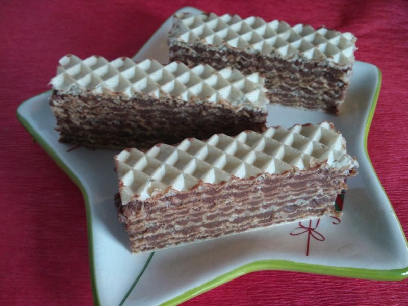 Wafle z kremem sernikowo-czekoladowym Wafle z kremem sernikowo-czekoladowym